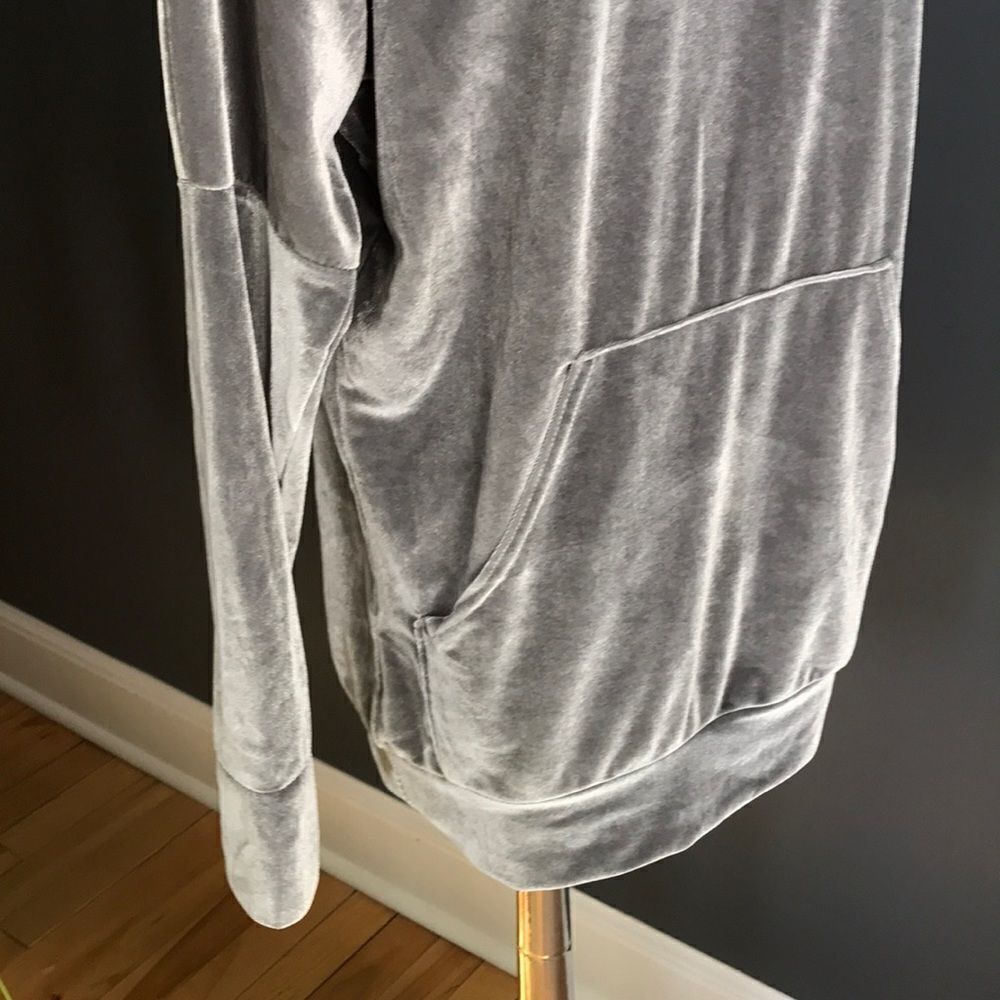 Influence gray velour stretch hoodie, S/M - Picture 3 of 5